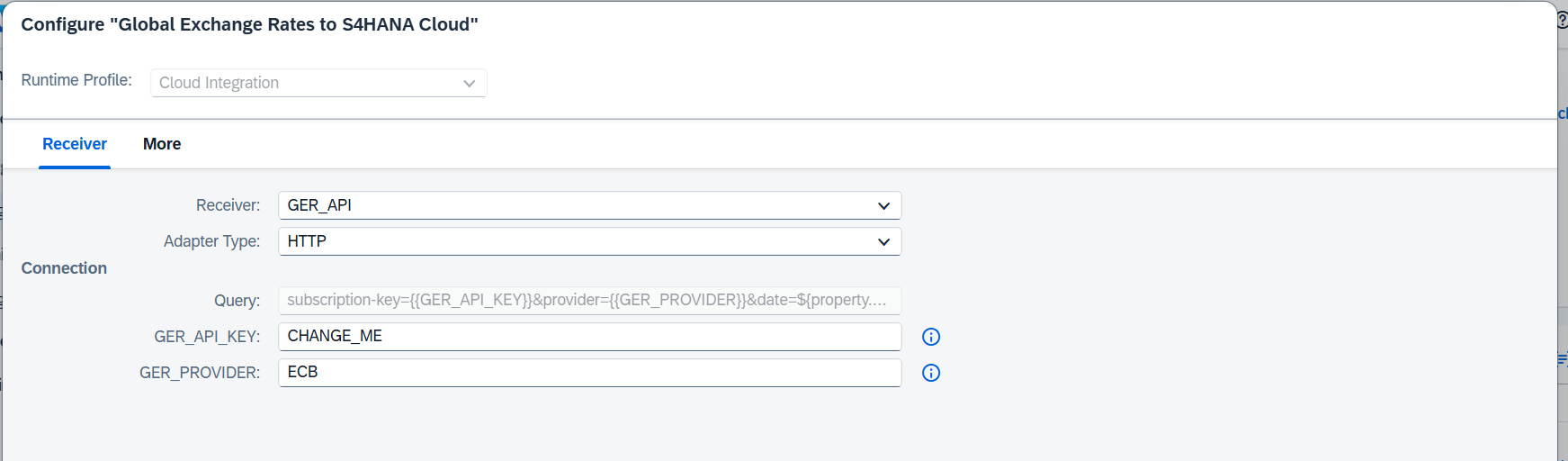 Configuring the Global Exchange Rates API key and rate provider